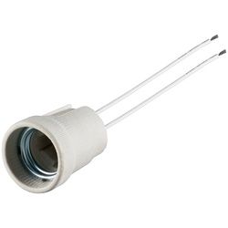 Goobay E27 Lampenfassung mit Zwillingslitze - max. 100 W/250 V (AC), 0,15 m Kabel, Keramik