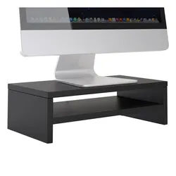 CARO-Möbel Monitorständer Subida , Schwarz , Holzwerkstoff, Holzwerkstoff , Mode , 42x13x23 cm , Büromöbel, Schreibtische, Schreibtischzubehör