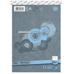 Ursus Style Notizblock DIN A5 Kariert Geheftet Papier Grau Perforiert 100 Seiten
