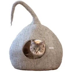 naturling Tierhöhle Filz Katzenhöhle aus 100% Wolle, Katzen lieben die Höhle