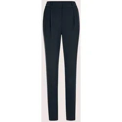 Bundfaltenhose MADELEINE "Chinohose Konische Businesshose mit Stretch-Komfort", Damen, Gr. 34, N-Gr, blau (marine), Obermaterial: 62% Polyester PES. 32% Viskose CV. 6% Elasthan EL., Modern, Hosen
