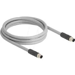 DELOCK 80533 - M12 Kabel L-kodiert 5 Pin Stecker zu Stecker PUR 2 m