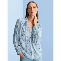 La blouse longue Bakelina 100% soie BOSS bleu
