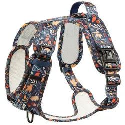 ARIZONA HOT DOGS Hunde-Geschirr Neopren Griffgeschirr Fall in Love, Buntes Blattmuster S bunt S