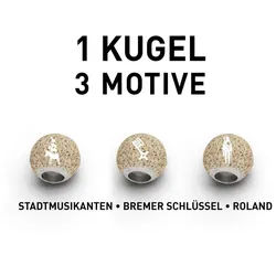 DUR Bead P3556 "Bremen" 925er Silber, 11 mm, Stadtmusikanten, Schlüssel, Roland, für Bettelarmbänder oder Bead Ketten