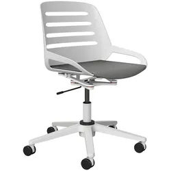 Aeris Drehstuhl , Weiß, Hellgrau , Metall, Kunststoff , Drehkreuz , 70x68x40 cm , Made in Germany , Wippfunktion, Sitzfläche 360° drehbar , Büromöbel, Bürostühle, Drehstühle