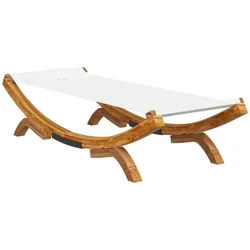 vidaXL Gartenliege, Sonnenliege 100x188,5x44 cm Bugholz Massiv Creme