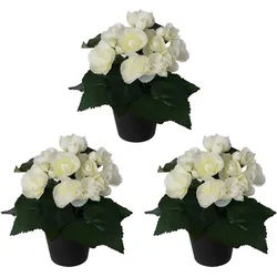 Kunstpflanze Begonie, Creativ green, Höhe 24 cm, im 3er Set weiß