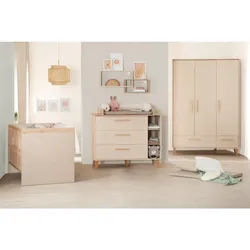 Roba Babyzimmer SET Jil 3-teilig , Kaschmir , Holz , Uni , 4 Fächer , 5 Schubladen , 138x200x55 cm , Babymöbel & Kindermöbel, Babyzimmer