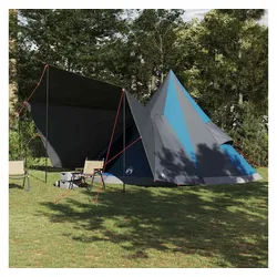 furnicato Faltzelt Familien-Tipi-Zelt mit Dach Blau und Grau 510 x 690 x 330 cm, (1 tlg) blau