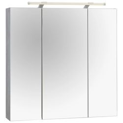 Spiegelschrank »Dorina«, Breite 70 cm, 3-türig, LED-Beleuchtung, Schalter-/Steckdosenbox, grau, Schränke, 645848-0 B/H/T: 70 cm x 71 cm x 16 cm