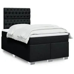 vidaXL Boxspringbett, Boxspringbett mit Matratze Schwarz 120x190 cm Stoff