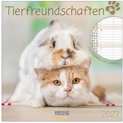 Korsch Verlag Wandkalender Tierfreundschaften - Familientimer 2027