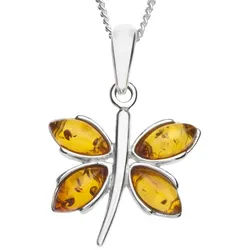 OSTSEE-SCHMUCK Kette mit Anhänger Ostsee-Schmuck Kette mit Anhänger Schmetterling (2-tlg) silberfarben 45 cm