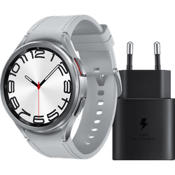 Samsung Galaxy Watch6 Classic 4G Silber 47 mm + Samsung Ladegerät