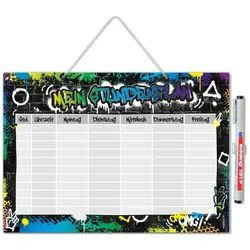 younikat Wochenplan younikat Stundenplan zum aufhängen I Graffiti I inkl. Stift I dv1457