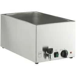 METRO Professional Bain Marie GBM1200, 34 x 61 x 28.3 cm, Edelstahl, 30 L, geeignet für GN-Behälter, mit Ablaufhahn, silber