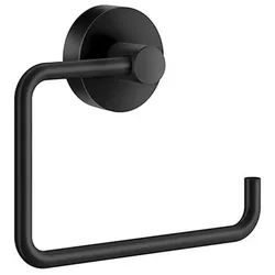 Toilettenpapierhalter , Schwarz , Metall , 14x9x4 cm , Badezimmer, WC Ausstattung, Toilettenpapierhalter