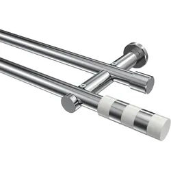 GARDINENSTANGE Platon Mavell 280 cm (geteilt in 2 x 140 cm), 2-läufig (ohne Ringe), 20 mm Ø Chrom