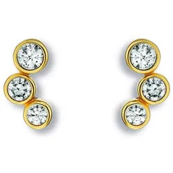 ONE ELEMENT Paar Ohrhänger Zirkonia Ohrringe Ohrstecker aus 333 Gelbgold, Persönlicher Akzent – schlicht, modern, aussagekräftig goldfarben