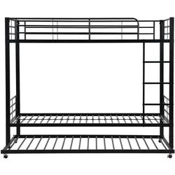 Oxeza Etagenbett 90/200 cm Schwarz mit Ausziehbett 90/190 cm, Metall , Mode , Rechteckig , 90x200 cm , Babymöbel & Kindermöbel, Kinderzimmer & Jugendzimmer, Stockbetten