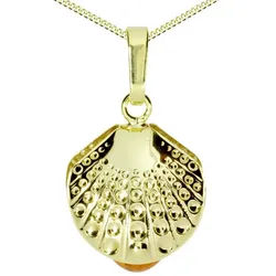 OSTSEE-SCHMUCK Kette mit Anhänger Ostsee-Schmuck Kette mit Anhänger Muschel (2-tlg) goldfarben 42 cm