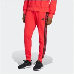 adidas Sportswear Sporthose ESSENTIALS 3-STREIFEN FRENCH TERRY schmal zulaufende Beinform, für sportliche Aktivitäten rot L