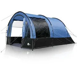 yourGEAR Tunnelzelt your GEAR Mistral 4 Mann Tunnelzelt Familienzelt 3000mm UV50+, Personen: 4 blau|grau