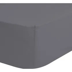 Mid.you Spannleintuch , Grau , Textil , 140x200 cm , Oeko-Tex® Standard 100 , Rundumgummi, bügelleicht, spielend leicht zu überziehen , Heimtextilien, Bettwäsche & Leintücher, Leintücher, Spannleintücher