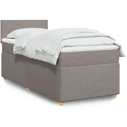 vidaXL Boxspringbett, Boxspringbett mit Matratze Taupe 90x190 cm Stoff