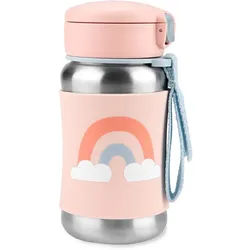 Skip Hop Spark Style Rainbow Wasserflasche aus Edelstahl mit Strohhalm 12 m+ 350 ml