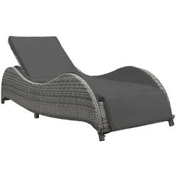 vidaXL Gartenliege Sonnenliege mit Auflage Poly Rattan Anthrazit