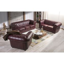 Max Winzer Bridgeport Sofa 3-Sitzer / Sofa 2-Sitzer / Sessel Wischleder rot