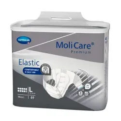 MoliCare® Premium Elastic Inkontinenzslip, 10 Tropfen, Slip zur Anwendung bei schwerster Inkontinenz, 1 Beutel = 14 Stück, Größe L, Bauchumfang 115-145 cm