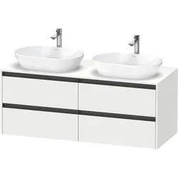 Duravit Ketho.2 Konsolenwaschtischunterbau wandhängend Weiß Matt 1400x550x568 mm - K24898B18180000 K24898B18180000