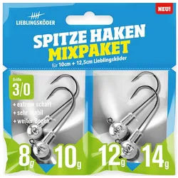 Lieblingsköder Jighaken Lieblingsköder Spitze Haken 3/0 Mixpaket - 4 Jigköpfe