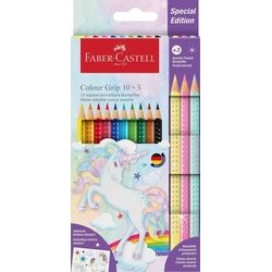 Faber-Castell Buntstift FABER-CASTELL 201542 Buntstifte Colour GRIP Einhorn - 10+3 Farben