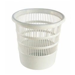 Bekaform Papierkorb, rund, durchbrochen, Ø 30 cm, Runder Abfalleimer aus Kunststoff mit offenem Design, Farbe: granit