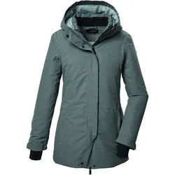 Parka KILLTEC "KOW 93 WMN PKR", Damen, Gr. 46, blau (graublau), Obermaterial: 100% Polyester.Futter: 100% Polyamid.Füllung: 100% Polyester, Jacken Parka, Wasser- und winddichter Damenparka, atmungsaktiv, recyceltes Material