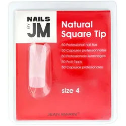 Jean Marin - Natürliche Quadratische Nagelkapseln 50 Stk Größe 4 Pc