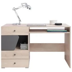 Masseno Schreibtisch Ravenna 125x55x76 cm Bürotisch Computertisch, Eichefarben , Holzwerkstoff , 3 Schubladen , Rechteckig , 125x76x55 cm , Büromöbel, Schreibtische, Schreibtische