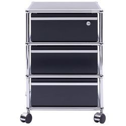 USM Rollcontainer schwarz, Designer Prof. Fritz Haller, 61x42x53 cm
