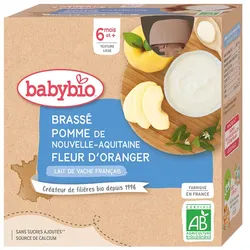 Babybio Brassé Pomme DE Nouvelle-Aquitaine Fleur D'oranger ab 6 Monate