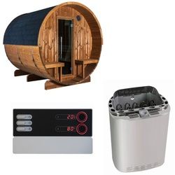 Sentiotec Sauna Komplettset Kaski 240 Panorama | Scandia Next Combi | 6 Pers.