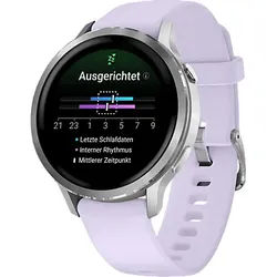 GARMIN Venu 4 41 mm Smartwatch Edelstahl und faserverstärktes Polymer Silikon, 18 mm, Handgelenkumfang 110-195 Grau/Silber