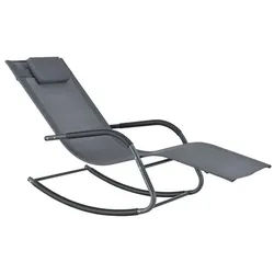 en.casa Gartenliege, »Caracena« Schaukelliege 147x63x89cm Dunkelgrau grau