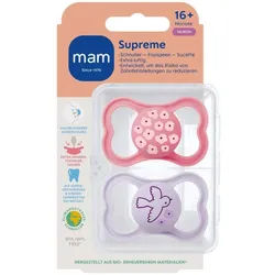 MAM Supreme Schnuller Silikon Rosa 16m+