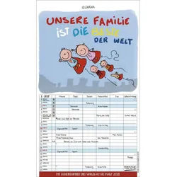 Korsch Verlag Wandkalender Unsere Familie ist die beste! 2027 Familienkalender - 6 breite Spalten weiß