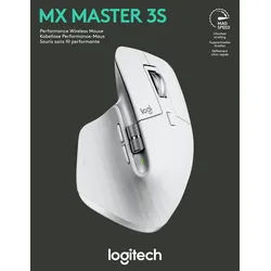 Logitech Maus MX Master 3S, Wireless, Bluetooth, Hellgrau Maus grau