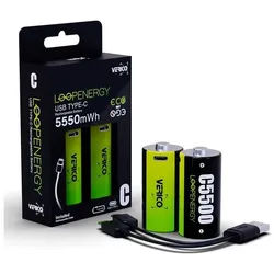 VERICO 2x USB-Akkus mit Ladekabel »LoopEnergy Baby C« Baby C